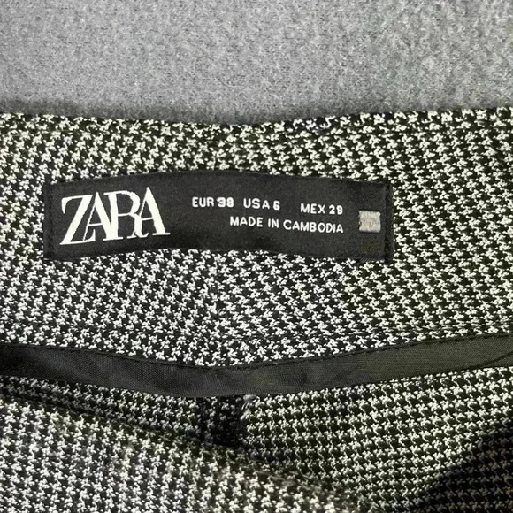 Zara Dress Slacks Trouser Pants Womens 6 Black White Business Casual soft 0674 - Picture 3 of 9
